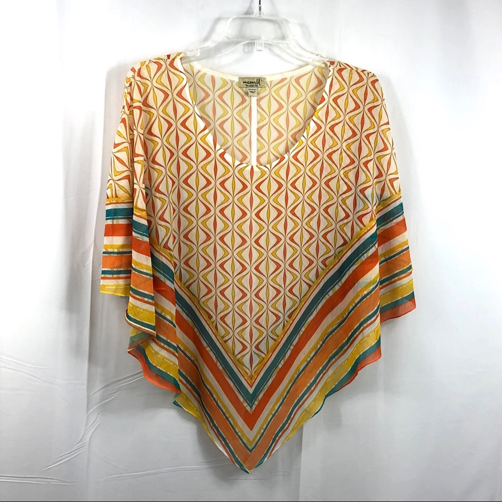 One World Yellow & White Sheer Topper Size L